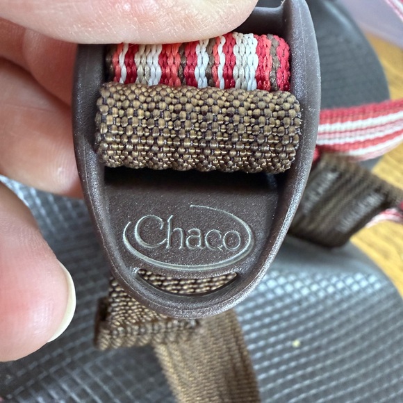 Chaco Vibram Womens Strappy‎ Sandals Size 10 Red White Outdoor Summer Beach - Picture 8 of 10